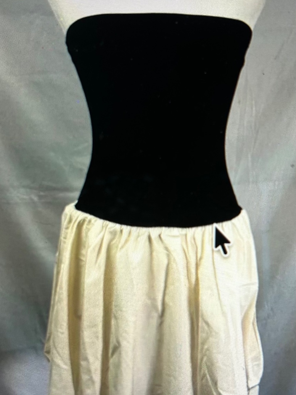 D87 Commense NWT Strapless Black and Ivory Mini Dress Strapless XS